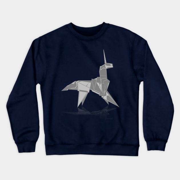 Origami Unicorn Crewneck Sweatshirt by synaptyx